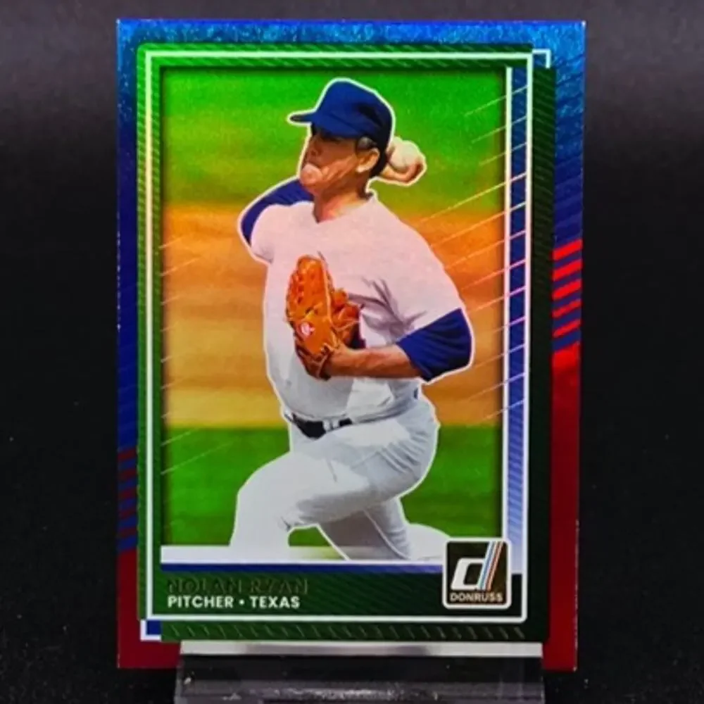 Nolan Ryan Optic Shock Red Blue Foil Yellow Flood Texas Rangers Hall of Famer